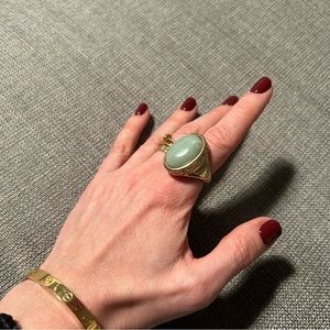 Light Emerald Green Cocktail Ring Size 8